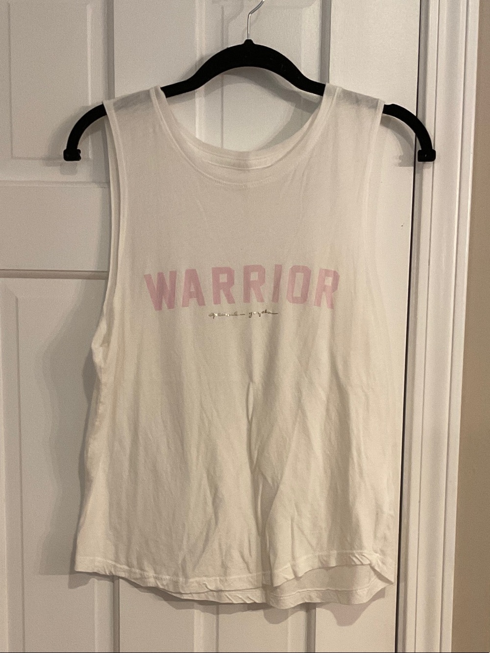 Spiritual Gangster White Tank with Pink "WARRIOR" Graphic